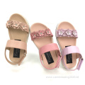 Sweet Girls Flat PU Sandals Flower Glitter shoes